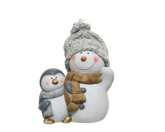 Kaemingk Karácsonyi dekoráció „Hóember pingvinnel