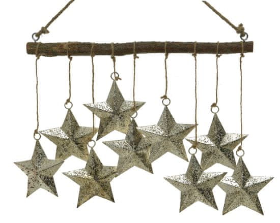 Kaemingk Felfüggeszthető dekoráció "Csillagok", 9drb csillag, metalikus, 35x25 cm