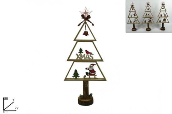 DUE ESSE Karácsonyi dekoráció fából készült fácska 50 cm, Santa