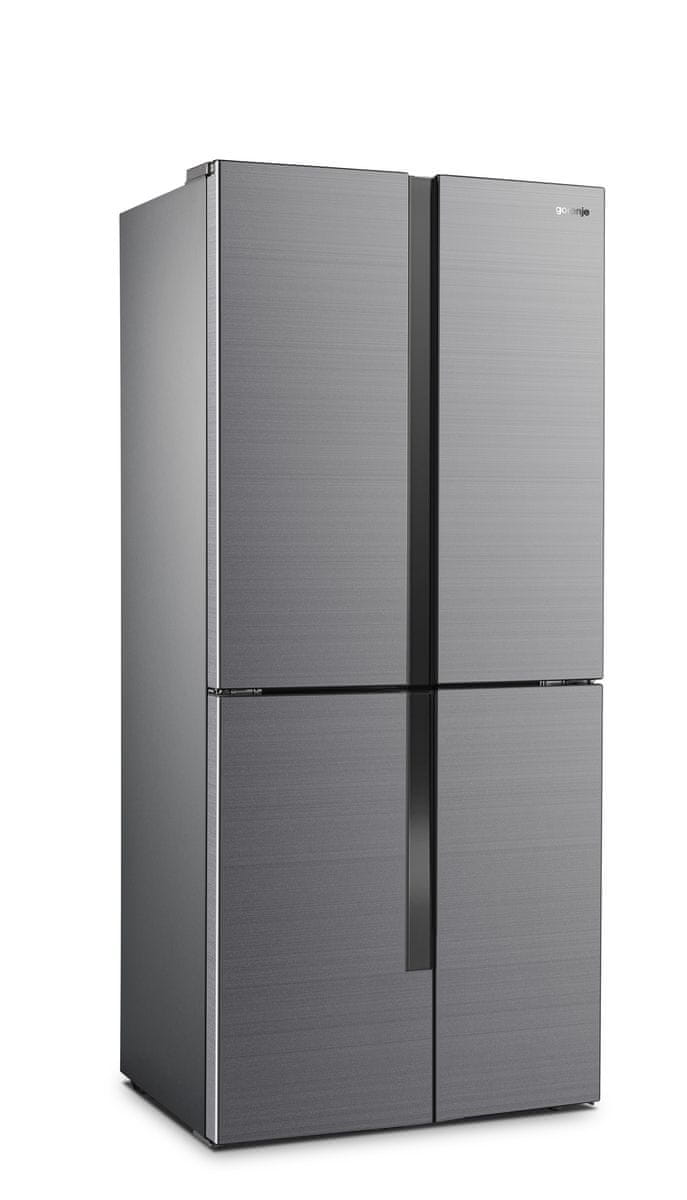 Szabadon álló Gorenje NRM8182MX amerikai hűtő