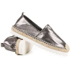 Amiatex Női félcipő 38752 + Nőin zokni Gatta Calzino Strech, szürke és ezüst árnyalat, 37