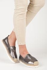Amiatex Női félcipő 38752 + Nőin zokni Gatta Calzino Strech, szürke és ezüst árnyalat, 37