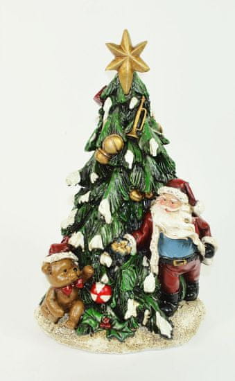 DUE ESSE Karácsonyi világító fa Télapó 30 cm, műgyanta