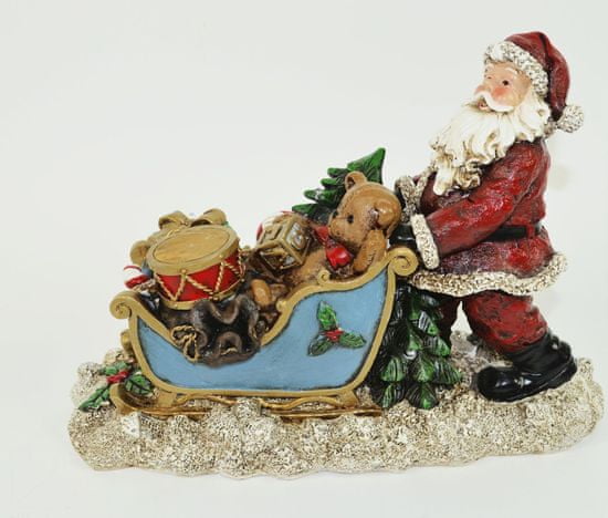 DUE ESSE Világító dekoráció Santa szánkóval 28 cm