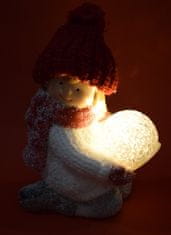DUE ESSE Dekorációs gyermek világító labdával, fehér pulóver