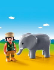 PLAYMOBIL 1.2.3 9381 Állatkezelő elefánttal