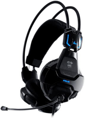 Gamer fejhallgatók E-Blue E-Blue Cobra 707, fekete EHS016BK 3,5 mm jack USB háttérvilágítás mikrofon erős basszusok