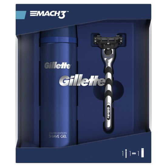 Gillette Mach3 borotva + Sensitive borotválkozó gél ajándékcsomag