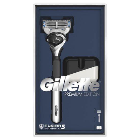 Gillette Ajándékcsomagolás Fusion5 ProShield Chill Krómozott borotva + Állvány