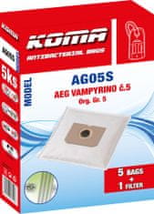 KOMA AG05S - 25 darabos porzsákkészlet AEG Vampyr Nr.5 porszívókhoz, szintetikus