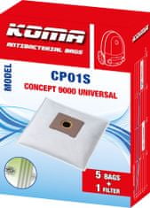 KOMA CP01S - 25 darabos porzsákkészlet Concept VP 9000 Universal porszívókhoz, szintetikus