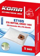 KOMA ET10S - 25 darabos porzsákkészlet ETA Neptun 1404, 3404, Rowenta 0404 porszívókhoz, szintetikus