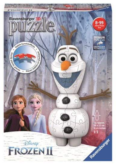 Ravensburger 3D Puzzle kirakós játék 111572 Disney Jégvarázs 2 Olaf 3D Puzzle 54 darab