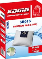 KOMA SB01S - Porszívó Porzsák Electrolux Universal Bag, szintetikus, 5 db