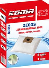 KOMA ZE03S - 25 darabos porzsákkészlet Zelmer Magnat 3000, Jupiter, Solaris porszívókhoz, szintetikus