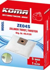 KOMA ZE04S - 25 darabos porzsákkészlet Zelmer Twist, Twister porszívókhoz, szintetikus