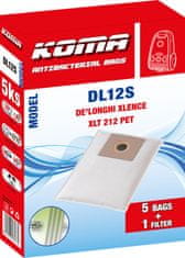KOMA DL12S - 25 darabos porzsákkészlet De Longhi XLence porszívókhoz, szintetikus
