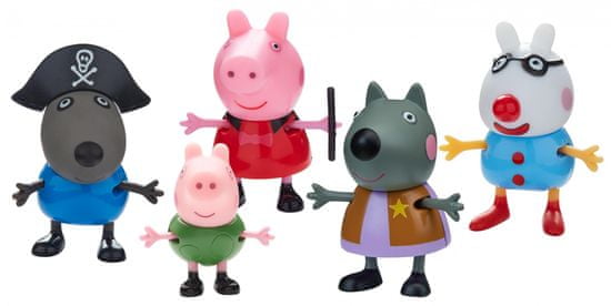 TM Toys Peppa Pig - Ruha álarcosbálba, 5 figurát tartalmazó szett