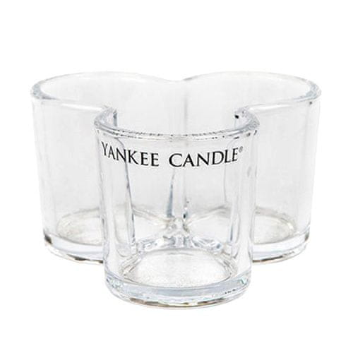 Yankee Candle Yankee gyertya üveg gyertyatartó, Shamrock, 3 gyertya számára, átlátszó üveg