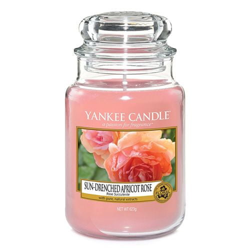 Yankee Candle Gyertya egy üvegedénybe a Yankee gyertyát, Hímzett sárgabarack rózsa, 623 g