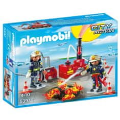 Playmobil A tűzoltók vízszivattyúval beavatkoznak, Tűzoltók, 28 darab