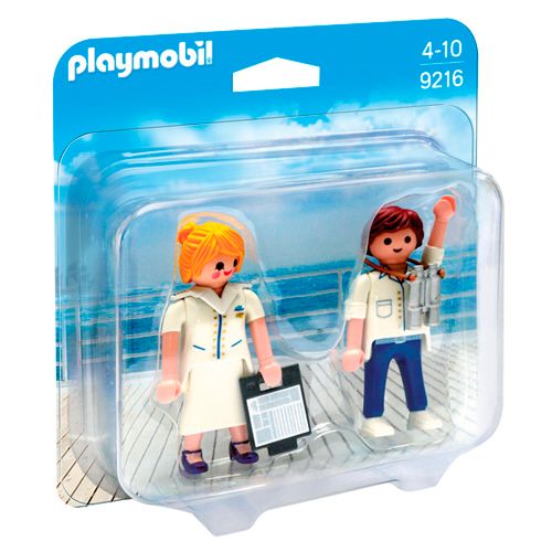 Playmobil Duo Pack Stewardess és tiszt, Ünnepek, 5 darab