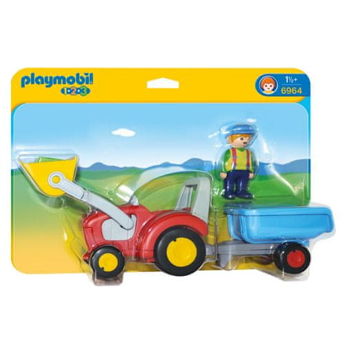 Playmobil Traktor utánfutóval, 1.2.3, 3 db