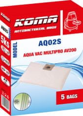 KOMA AQ02S - 25 darabos porzsákkészlet AquaVac Multipro 200 porszívókhoz, szintetikus