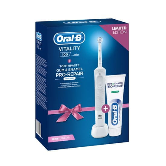 Oral-B Vitality White Sensitive + Oral-B fogkrém original 75 ml