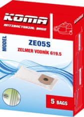KOMA ZE05S - 25 darabos porzsákkészlet Zelmer Wodnik porszívókhoz, szintetikus