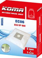 KOMA EC06S - Porszívó Porzsák ECG VP 908, szintetikus, 5 db