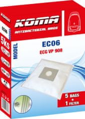 KOMA EC06S - Porszívó Porzsák ECG VP 908, szintetikus, 5 db