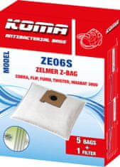 KOMA ZE06S - 25 darabos porzsákkészlet Zelmer Z-BAG porszívókhoz, szintetikus