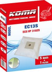 KOMA EC13S - 25 darabos porzsákkészlet ECG VP 3182S porszívókhoz, szintetikus