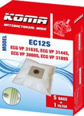 KOMA EC12S - Porszívó Porzsák ECG VP 3163S, szintetikus, 5 db