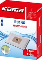 KOMA EC14S - 25 darabos porzsákkészlet ECG VP 4101S porszívókhoz, szintetikus