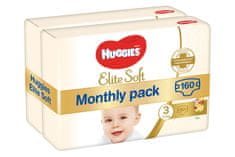 Huggies Elite Soft 3 (5-9 kg) 160 db (2x80 db) - Havi csomag