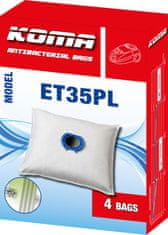 KOMA ET35PL - Porszívó Porzsák ETA Unibag, műanyag előlappal, szintetikus, 4 db