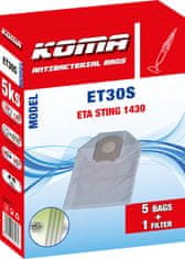 KOMA ET30S - Porszívó Porzsák ETA Sting 1430, szintetikus, 5 db