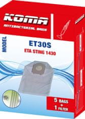 KOMA ET30S - Porszívó Porzsák ETA Sting 1430, szintetikus, 5 db