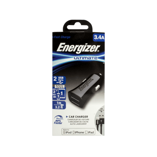 Energizer Ultimate autós töltő 3.4A 2USB autós töltő (DCK2CULI3) fekete