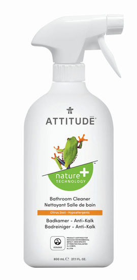 Attitude Citromhéj illatú fürdőszoba tisztítószer permetezővel, 800 ml