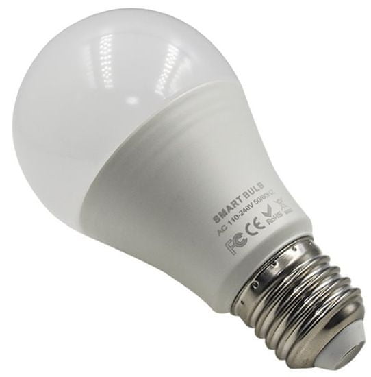 iQtech SmartLife WB011, Wi-Fi LED izzó E27, 110-240 V, 9 W, fehér