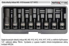YATO Hatszögletű dugós dugókészlet 8 darabból, kovácsolt H6-H19 Yato
