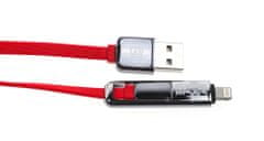 REMAX King-Kong mikro-USB csatlakozó kábel 2 az 1-ben 1 m piros AA-1088
