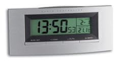 TFA 98.1030 Rádióvezérlésű digitális óra ébresztővel és háttérvilágítással, ezüst-fekete színű