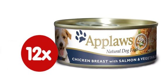 Applaws Dog konzerv - csirke, lazac és zöldségek 12 x 156 g