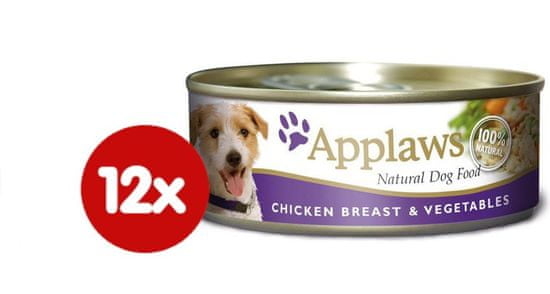 Applaws Dog konzerv - csirke és zöldségek 12 x 156 g