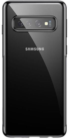 BASEUS Shining Series zselés védőtok a Samsung S10-re, fekete, ARSAS10-MD01