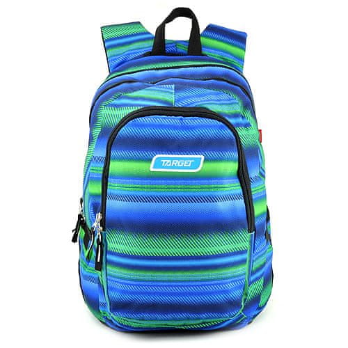 Target Cél diák hátizsák, Zöld-kék mintával
